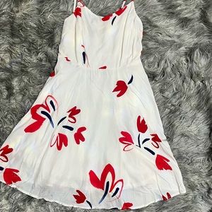 old navy red flower print dress